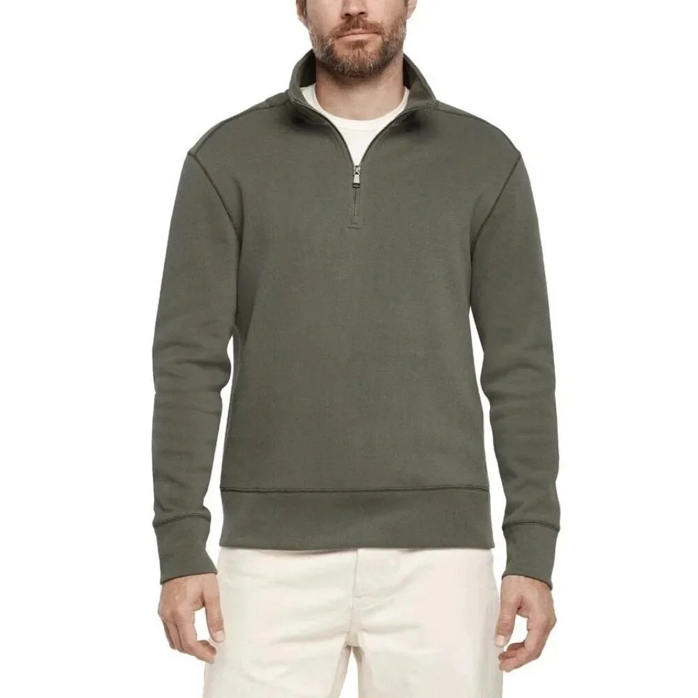 Banana Republic Men's XL Green 1/4 Zip Pullover Sweatshirt Cotton Blend L1409